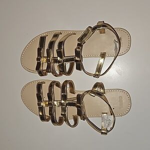 Gold slippers worn 1 time only